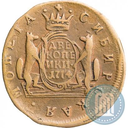 Фото 2 копейки 1774 года КМ 