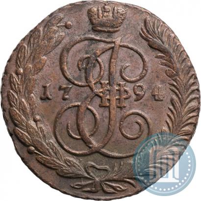 Фото 5 копеек 1794 года АМ 