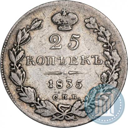 Фото 25 копеек 1835 года СПБ-НГ 