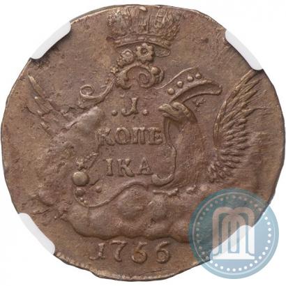 Picture 1 kopeck 1756 year  