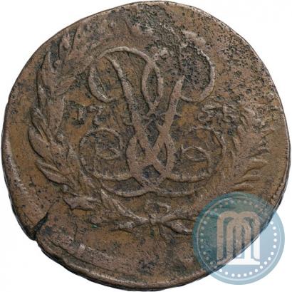 Фото 2 копейки 1758 года  "Номинал под Св. Георгием"