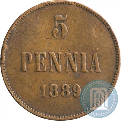 Picture 5 pennia 1889 year  