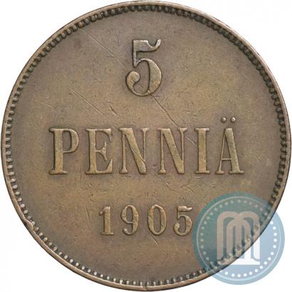 Picture 5 pennia 1905 year  