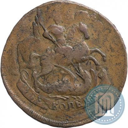 Фото 2 копейки 1758 года  "Номинал под Св. Георгием"