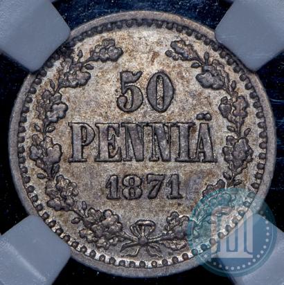 Фото 50 пенни 1871 года S 