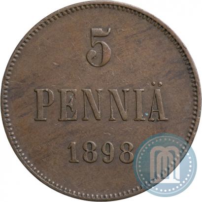 Picture 5 pennia 1898 year  