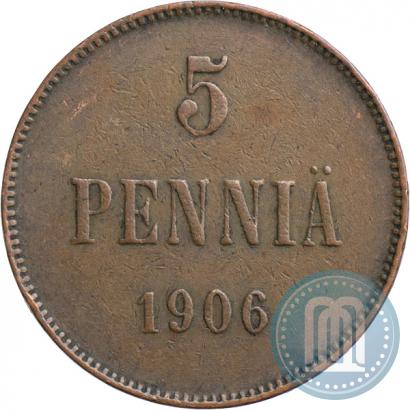 Picture 5 pennia 1906 year  