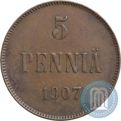 Picture 5 pennia 1907 year  
