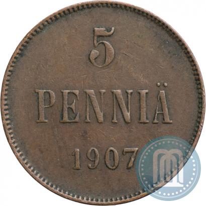 Picture 5 pennia 1907 year  