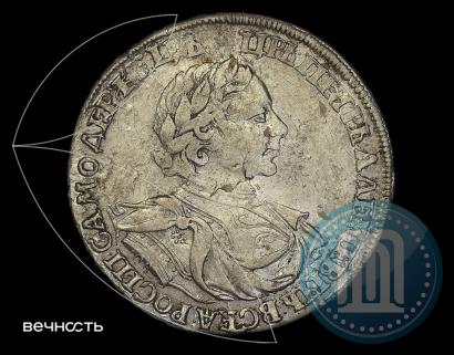 Фото 1 рубль 1719 года OK "Портрет в латах"