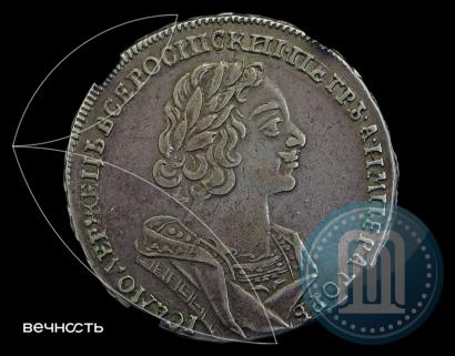 Фото 1 рубль 1725 года  "Портрет в античных доспехах"