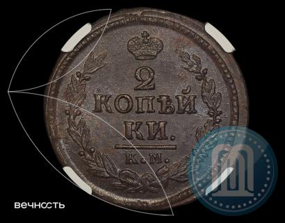 Picture 2 kopecks 1822 year КМ-АМ 