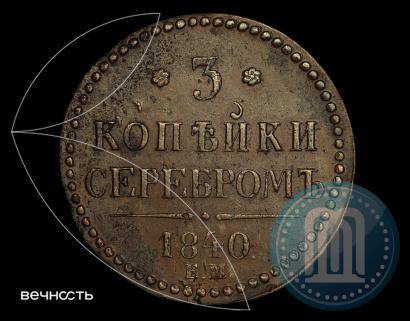 Фото 3 копейки 1840 года ЕМ 