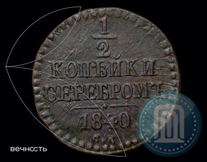 Фото 1/2 копейки 1840 года СМ 