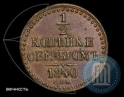 Фото 1/2 копейки 1840 года СПМ 