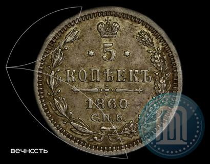 Picture 5 kopecks 1860 year СПБ-ФБ "Type of 1861-1866"
