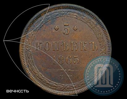 Фото 5 копеек 1865 года ЕМ 