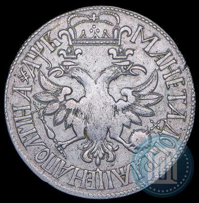 Picture Poltina 1702 year  "With a ribbon near the wreath"