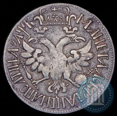 Picture Poltina 1702 year  "Without ribbons near the wreath"