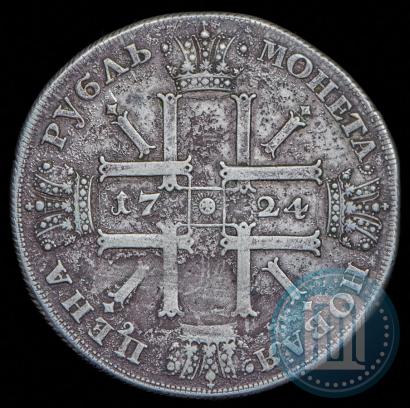 Picture 1 rouble 1724 year СПБ "Sun rouble, portrait in armour"