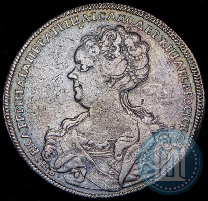 Picture 1 rouble 1725 year СПБ "Petersburg type, portrait turned to the left"