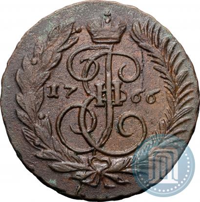 Фото 2 копейки 1766 года ММ 