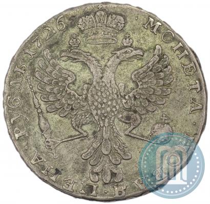 Фото 1 рубль 1726 года  "Московский тип, портрет влево"