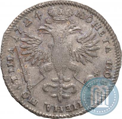 Фото Полтина 1724 года  "Портрет в античных доспехах"