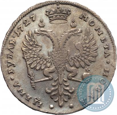 Фото 1 рубль 1727 года  "Московский тип, портрет вправо"
