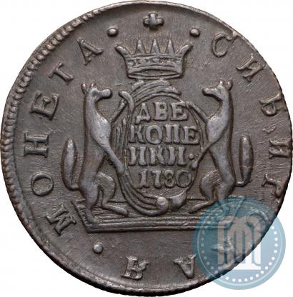 Фото 2 копейки 1780 года КМ 