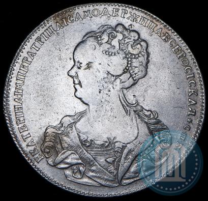 Фото 1 рубль 1725 года СПБ "Петербургский тип, портрет влево"
