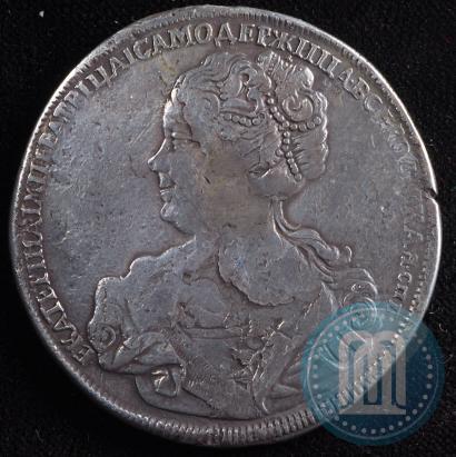 Фото 1 рубль 1725 года СПБ "Петербургский тип, портрет влево"