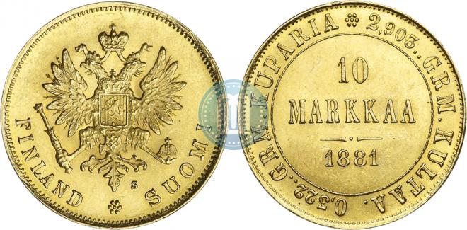 10 markkaa 1881 year