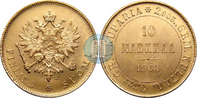 10 markkaa 1904 year