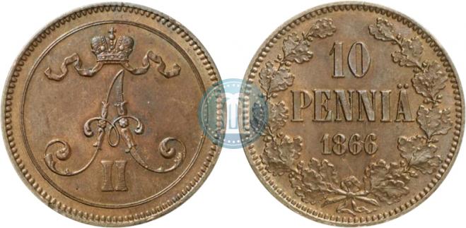 10 пенни 1866 года