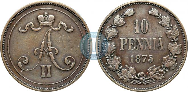 10 пенни 1875 года