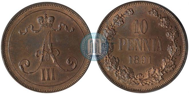 10 пенни 1891 года