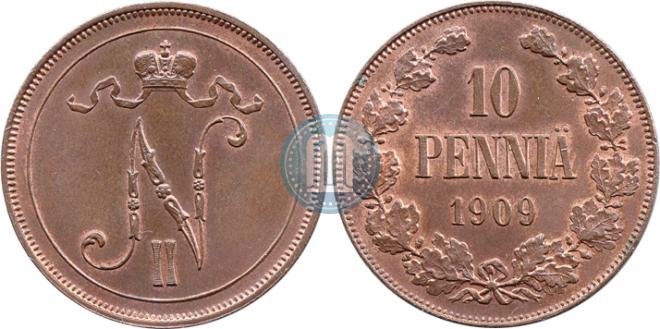 10 pennia 1909 year