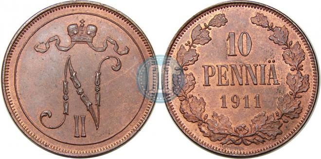 10 pennia 1911 year