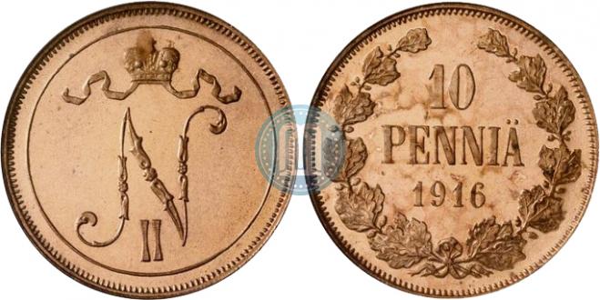 10 pennia 1916 year