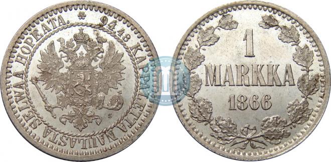1 markka 1866 year