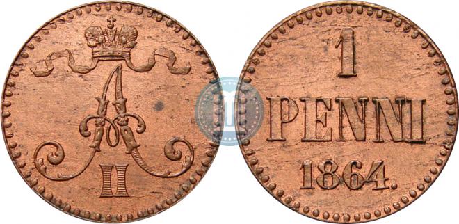 1 penni 1864 year