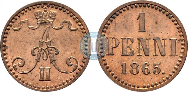 1 пенни 1865 года