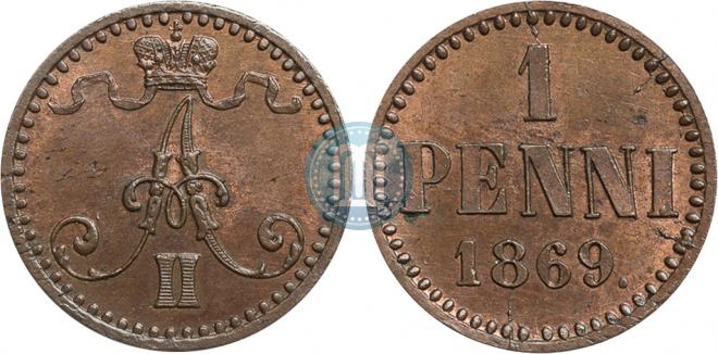 1 penni 1869 year
