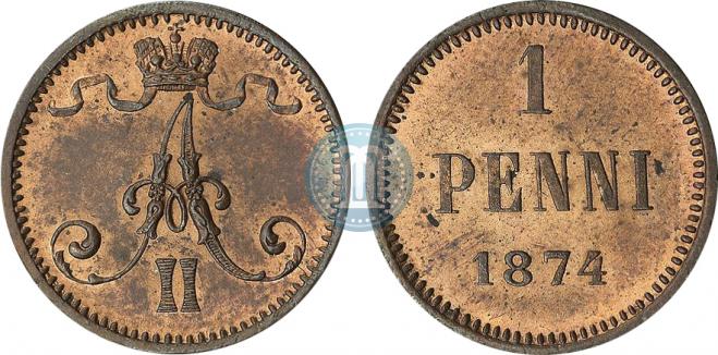1 пенни 1874 года