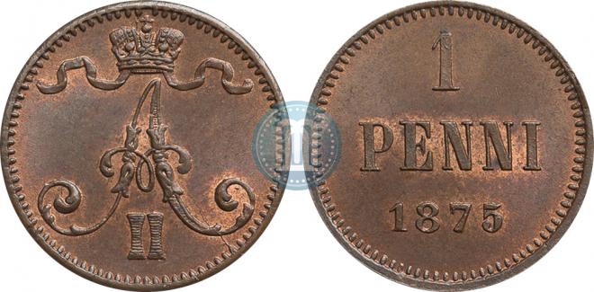 1 пенни 1875 года