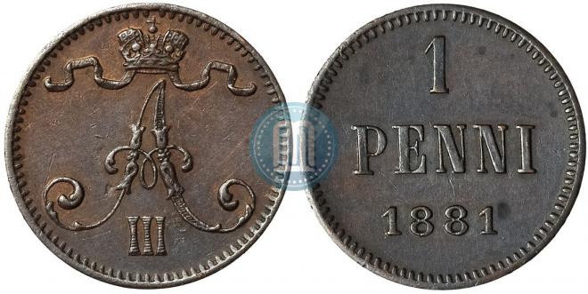 1 пенни 1881 года