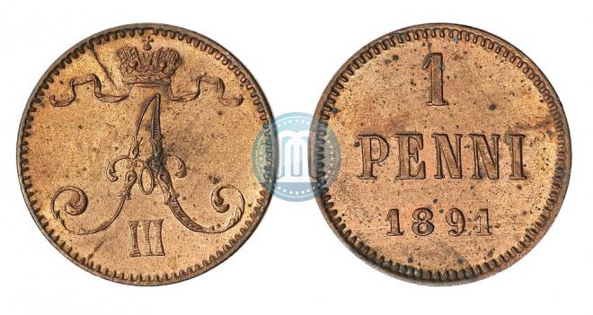 1 пенни 1891 года