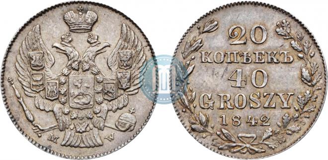 20 kopecks - 40 groszy 1842 year