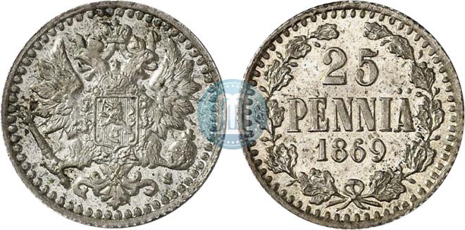 25 пенни 1869 года